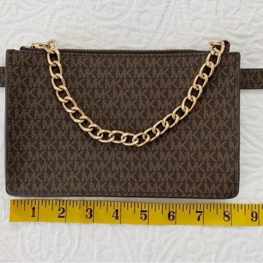 Michael Kors Brown Monogram Bag with Gold Accents